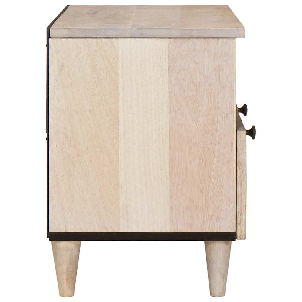 Meuble TV Blanc 70 x 33 x 46 cm bois de manguier massif XIOS