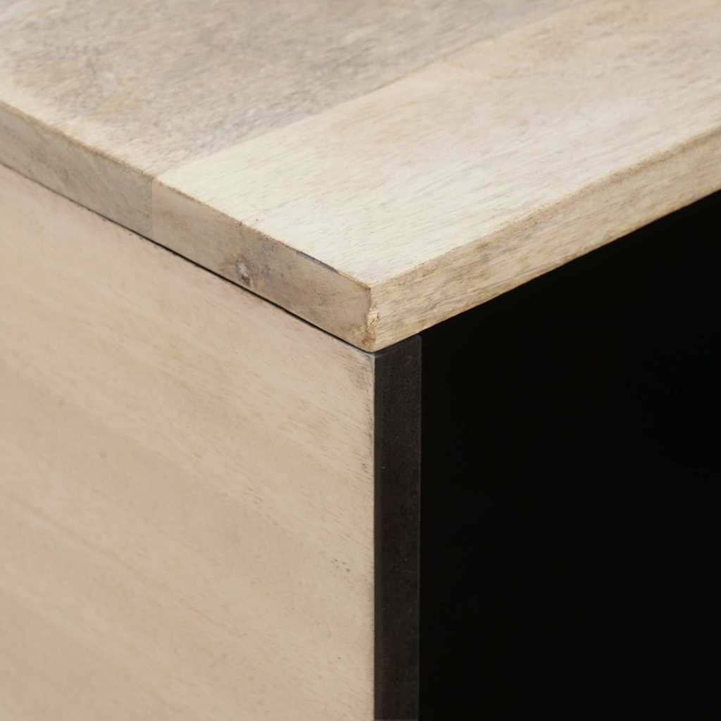 Table basse Beige 80 x 50 x 40 cm bois de manguier massif - XIOS