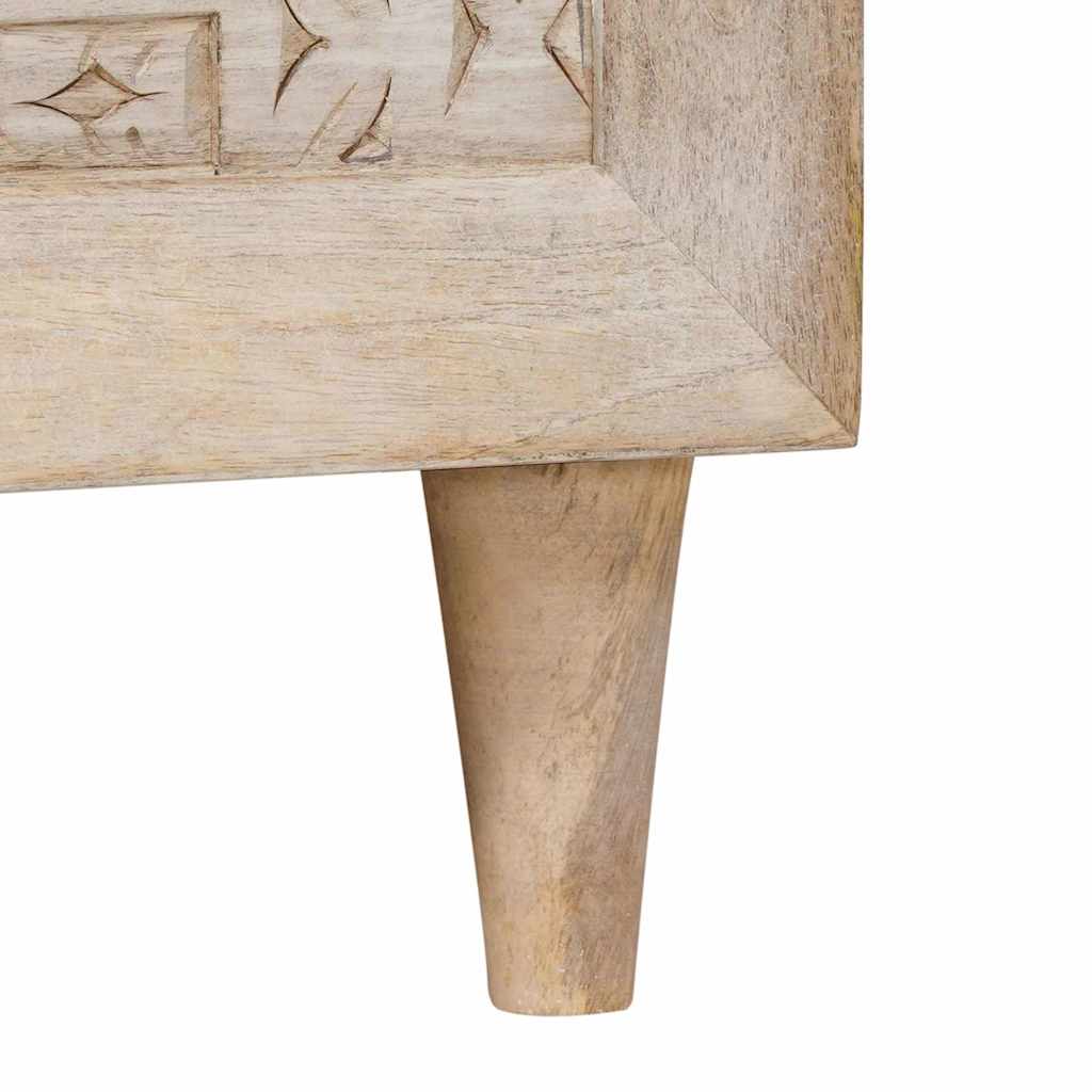 Table basse Beige 80 x 50 x 40 cm bois de manguier massif - XIOS