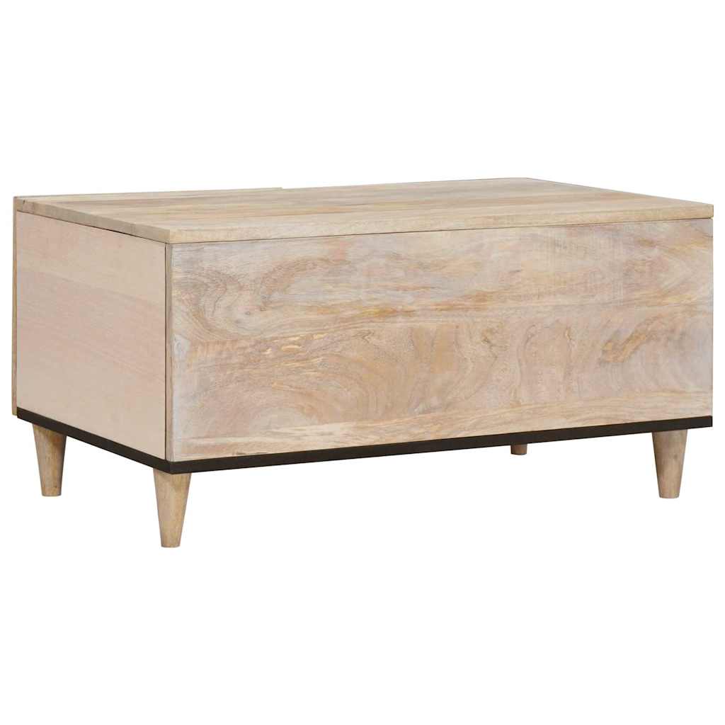 Table basse Beige 80 x 50 x 40 cm bois de manguier massif - XIOS