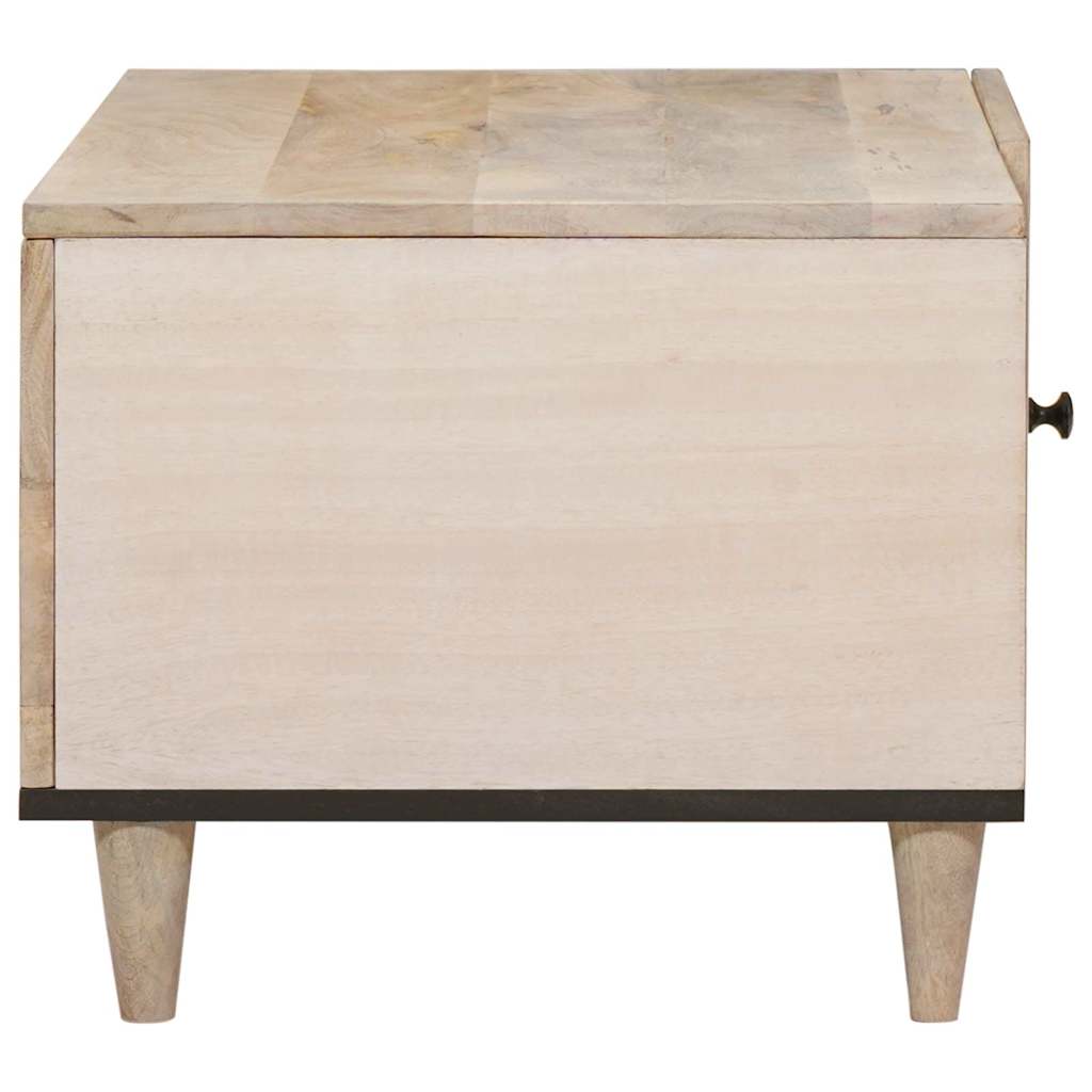 Table basse Beige 80 x 50 x 40 cm bois de manguier massif - XIOS
