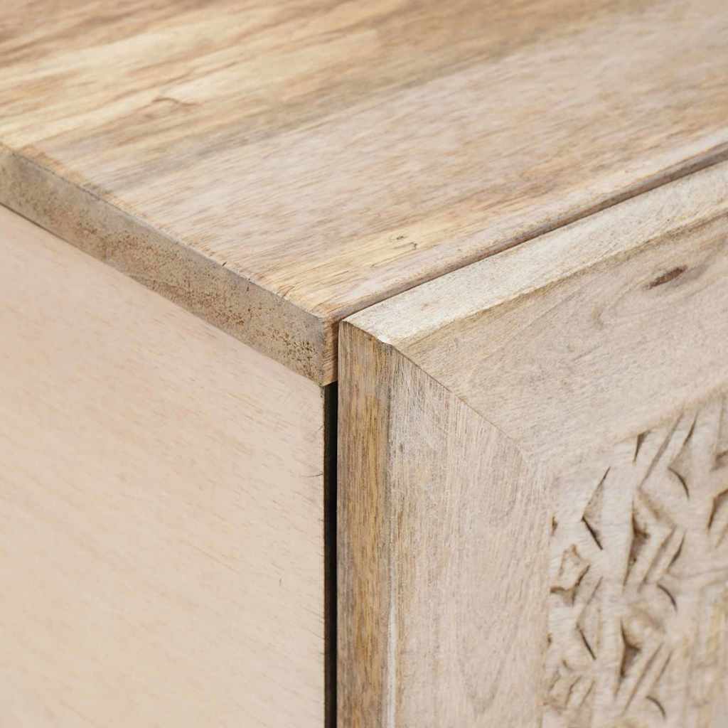 Table basse Beige 80 x 50 x 40 cm bois de manguier massif - XIOS