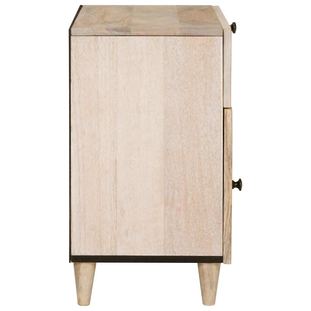 Table de chevet Beige 50 x 33 x 60 cm bois de manguier massif - XIOS