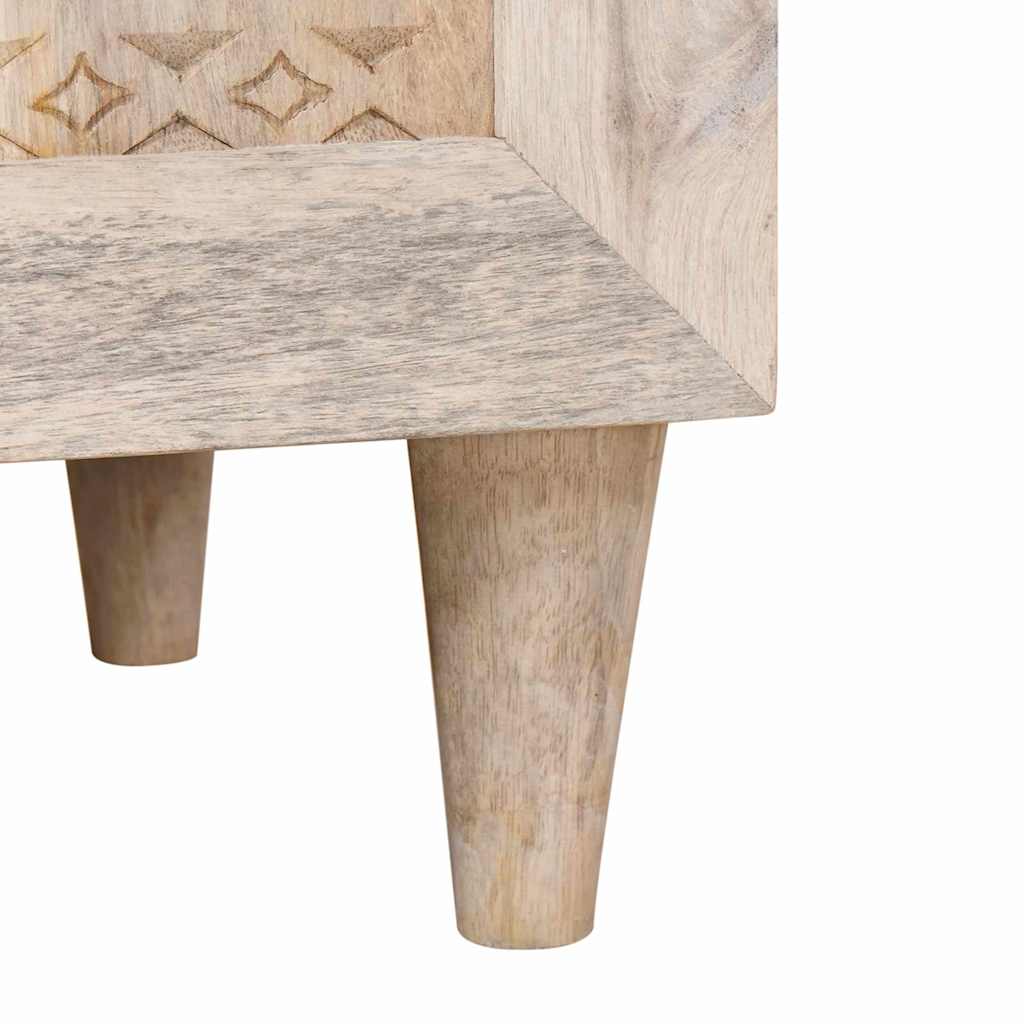 Table de chevet Beige 50 x 33 x 60 cm bois de manguier massif - XIOS