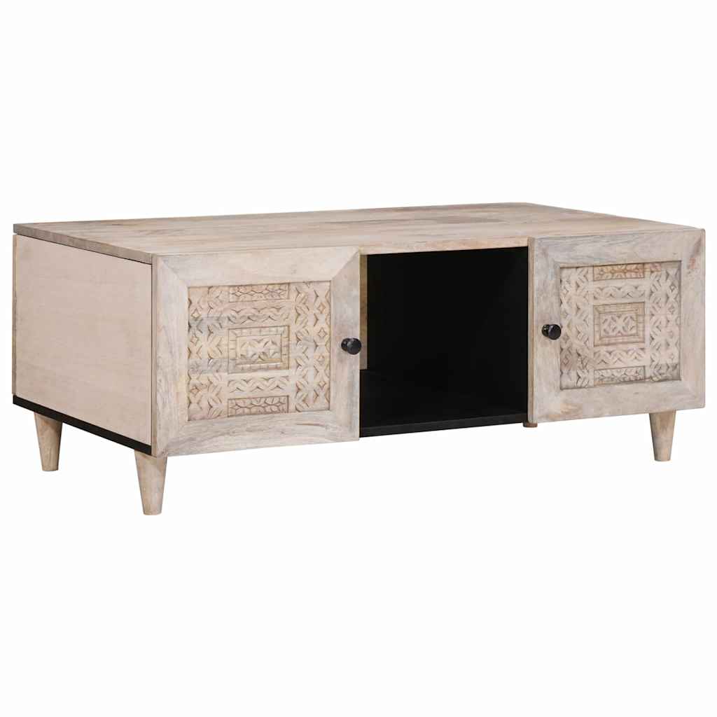 Table basse Beige 100 x 54 x 40 cm bois de manguier massif - XIOS