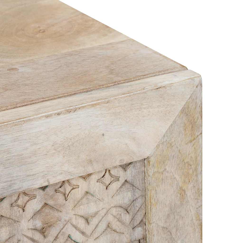 Meuble TV Blanc 105 x 33 x 46 cm bois de manguier massif XIOS