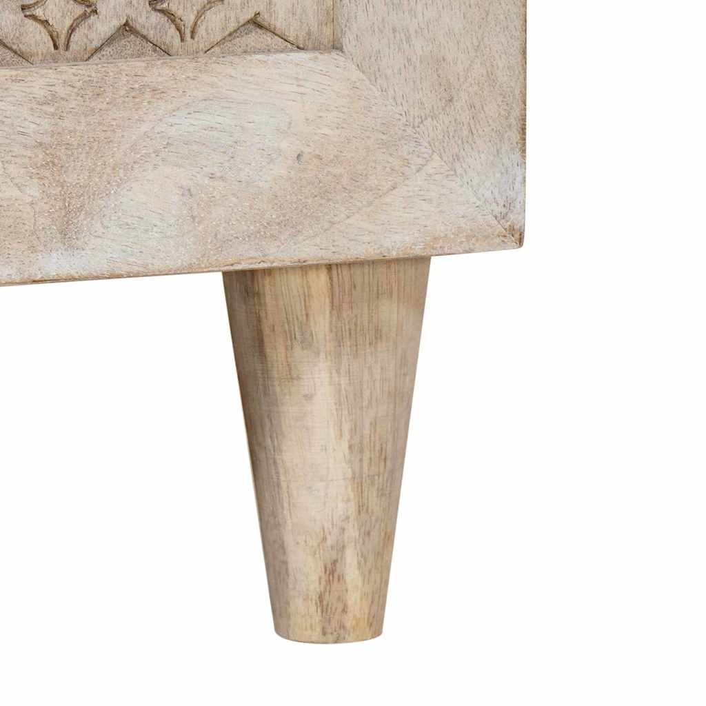Meuble TV Blanc 105 x 33 x 46 cm bois de manguier massif XIOS