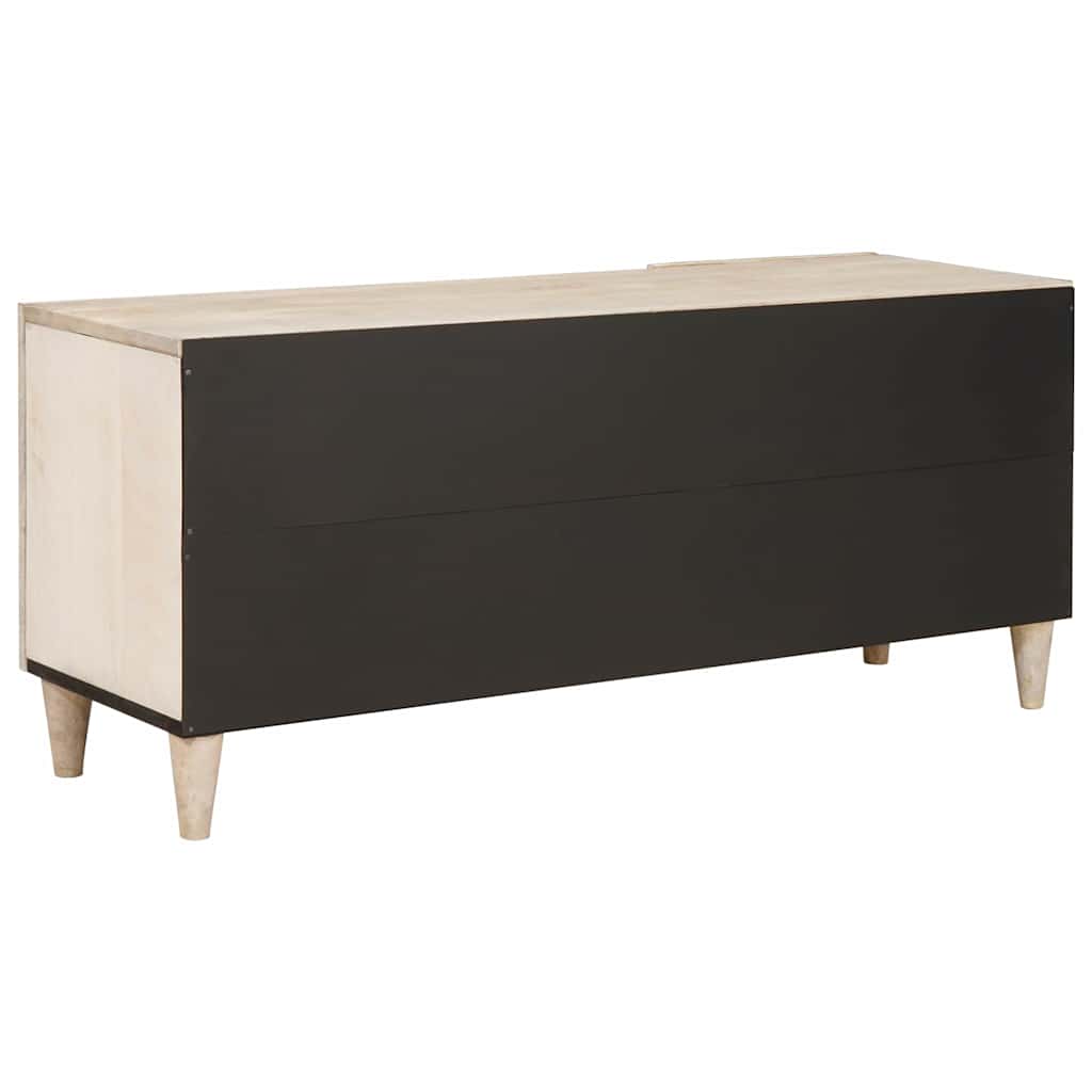 Meuble TV Blanc 105 x 33 x 46 cm bois de manguier massif XIOS