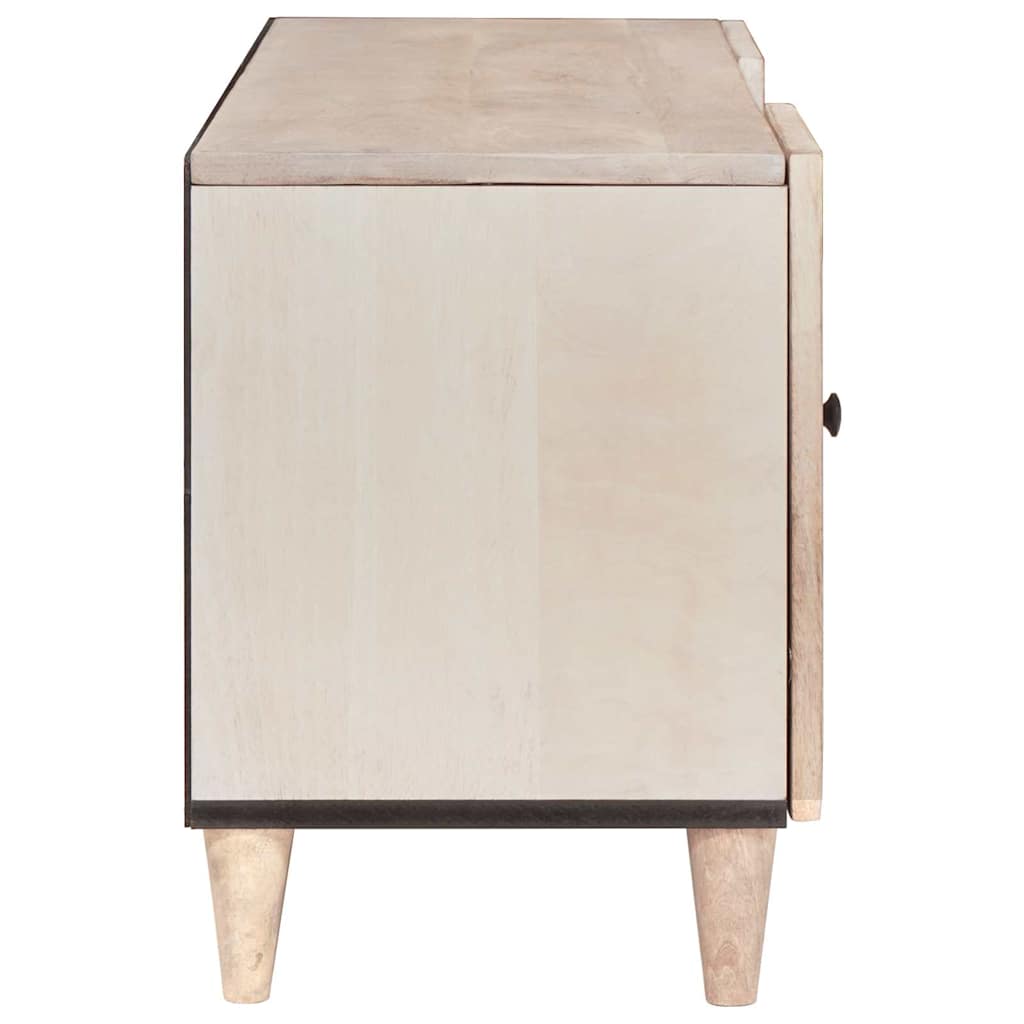 Meuble TV Blanc 105 x 33 x 46 cm bois de manguier massif XIOS