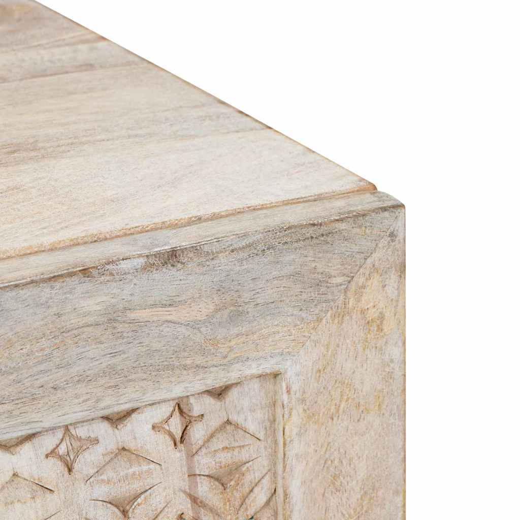 Meuble TV Blanc 80 x 33 x 46 cm bois de manguier massif XIOS