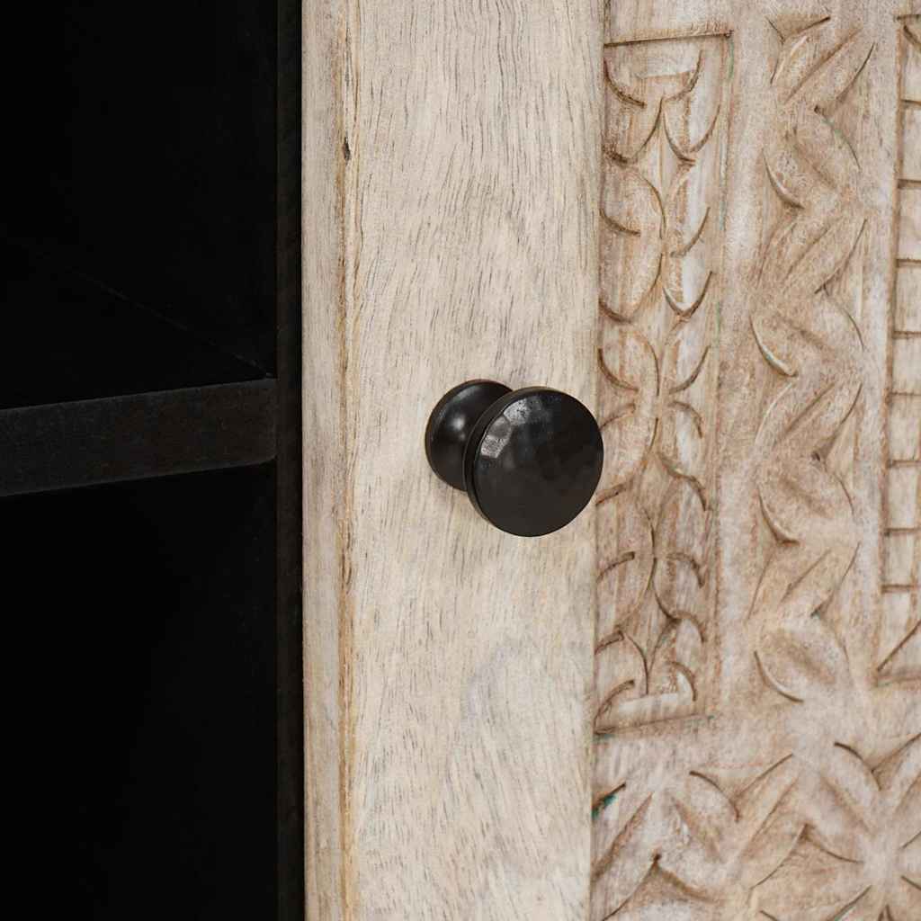 Meuble TV Blanc 80 x 33 x 46 cm bois de manguier massif XIOS