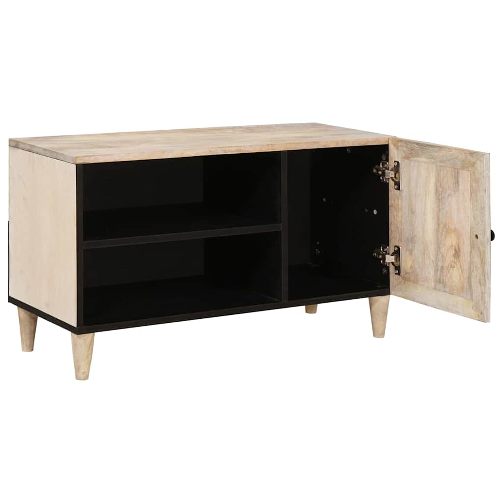 Meuble TV Blanc 80 x 33 x 46 cm bois de manguier massif XIOS