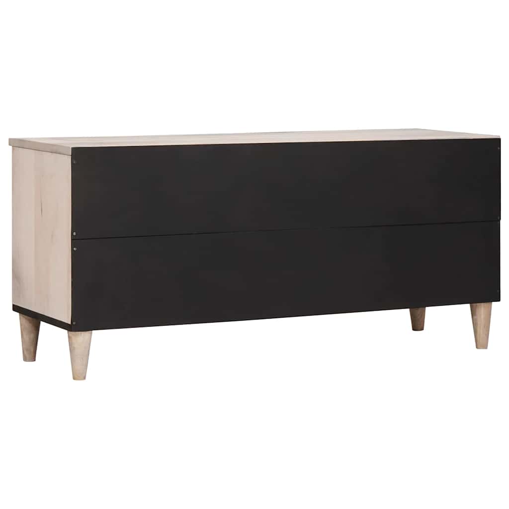 Meuble TV Blanc 105 x 33 x 46 cm bois de manguier massif XIOS