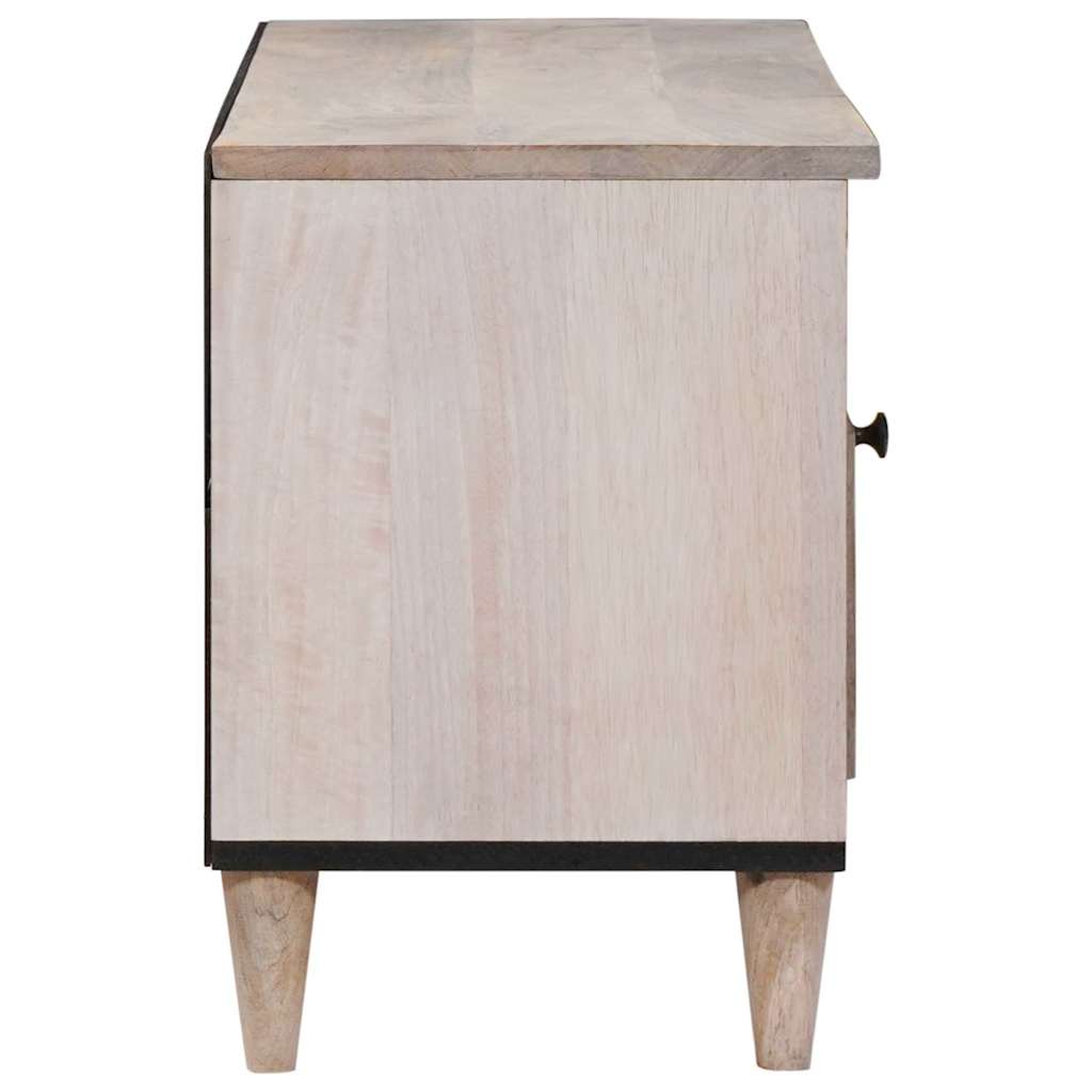 Meuble TV Blanc 105 x 33 x 46 cm bois de manguier massif XIOS