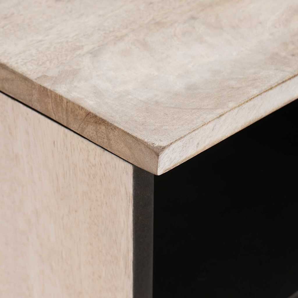 Meuble TV Blanc 80 x 33 x 46 cm bois de manguier massif XIOS