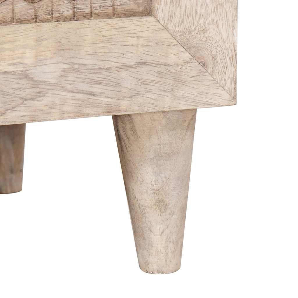 Meuble TV Blanc 80 x 33 x 46 cm bois de manguier massif XIOS