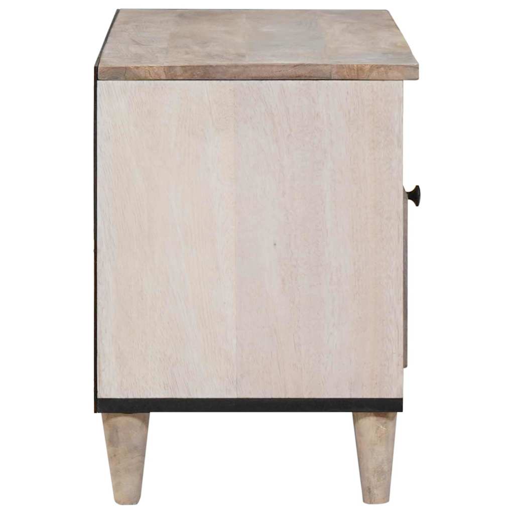 Meuble TV Blanc 80 x 33 x 46 cm bois de manguier massif XIOS