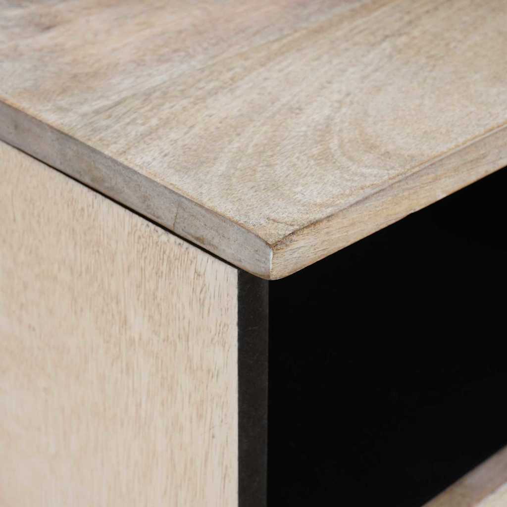 Meuble TV Blanc 100 x 33 x 46 cm bois de manguier massif XIOS