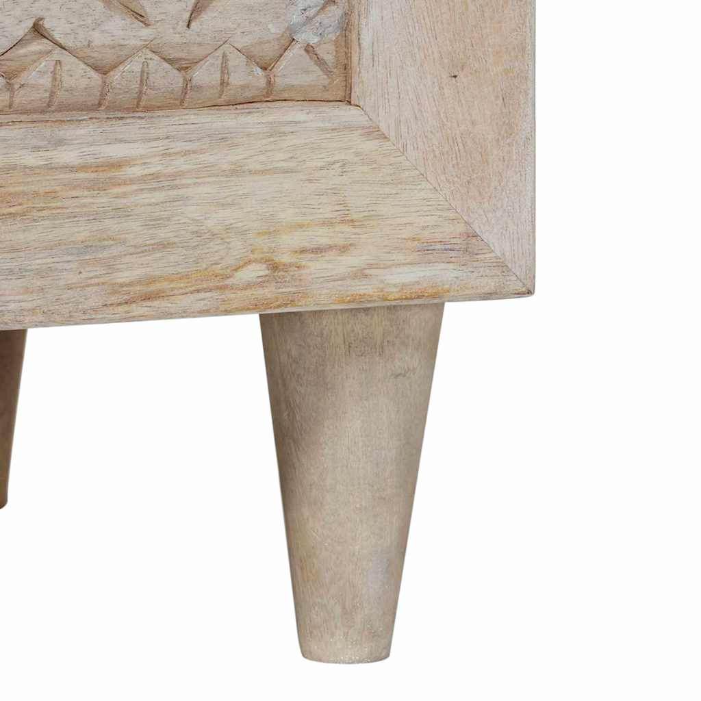 Meuble TV Blanc 100 x 33 x 46 cm bois de manguier massif XIOS