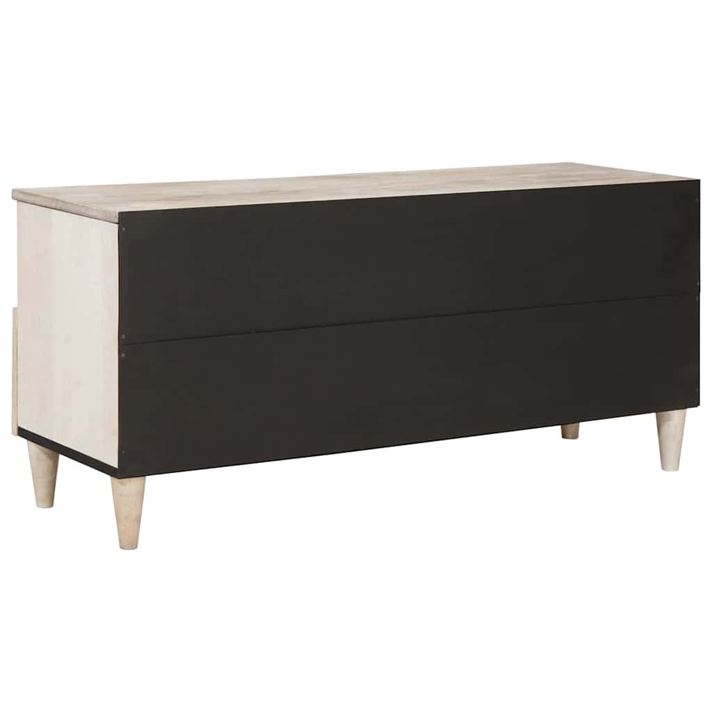 Meuble TV Blanc 100 x 33 x 46 cm bois de manguier massif XIOS