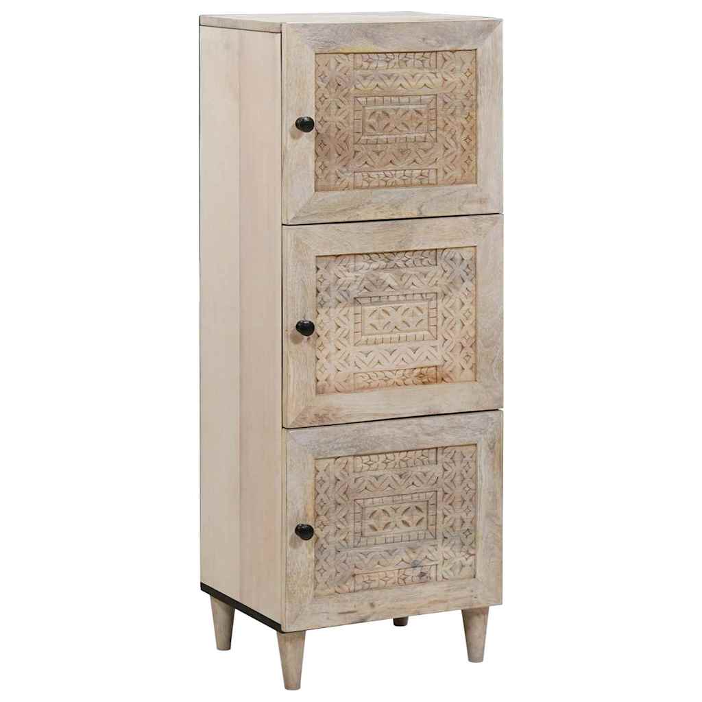 Haut Armoire Blanc 40 x 33 x 110 cm bois de manguier massif
