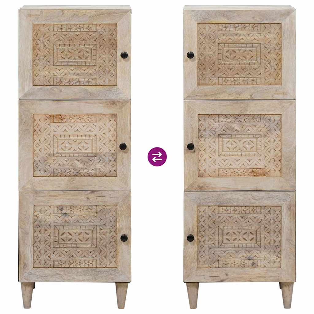 Haut Armoire Blanc 40 x 33 x 110 cm bois de manguier massif - XIOS