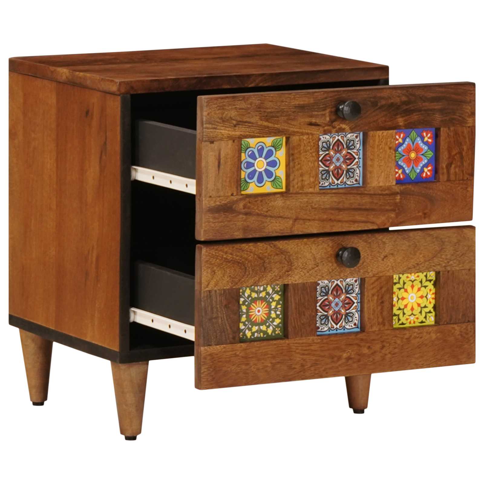 Cabinet de chevet avec tiroir 2 pcs Marron 40 x 33 x 46 cm - XIOS