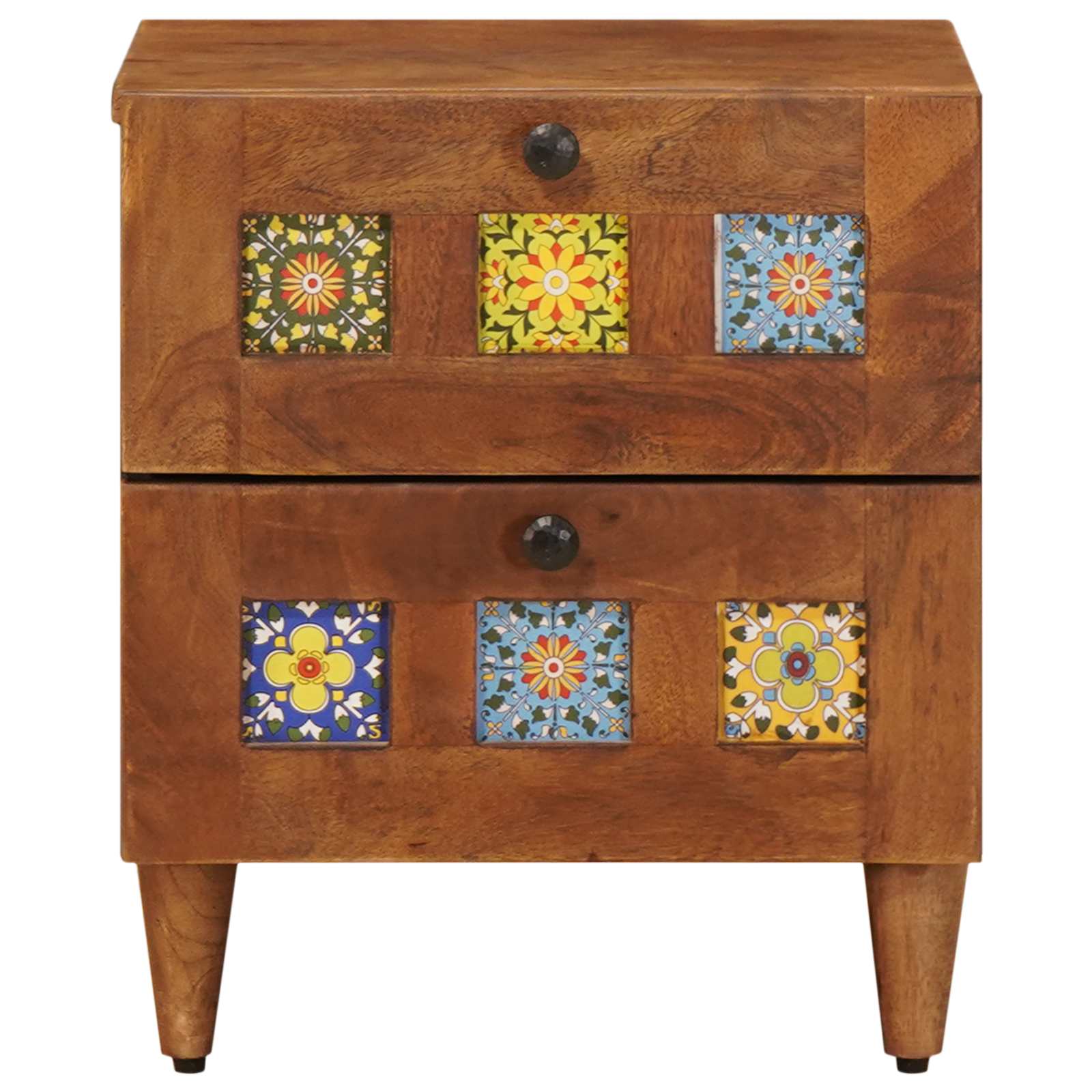 Cabinet de chevet avec tiroir 2 pcs Marron 40 x 33 x 46 cm - XIOS