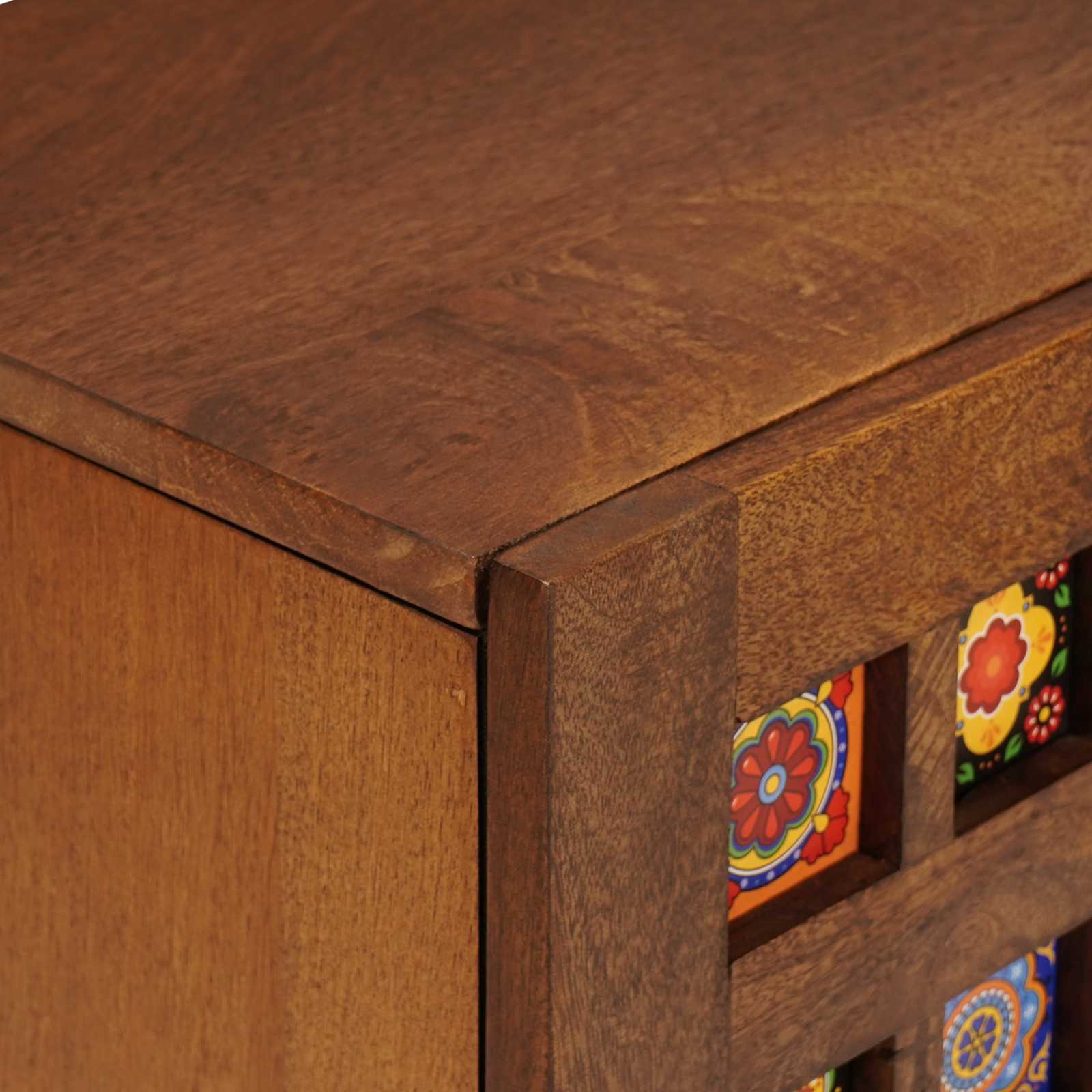 Meuble TV Noyer 105 x 33,5 x 46 cm Bois de mangue massif - XIOS