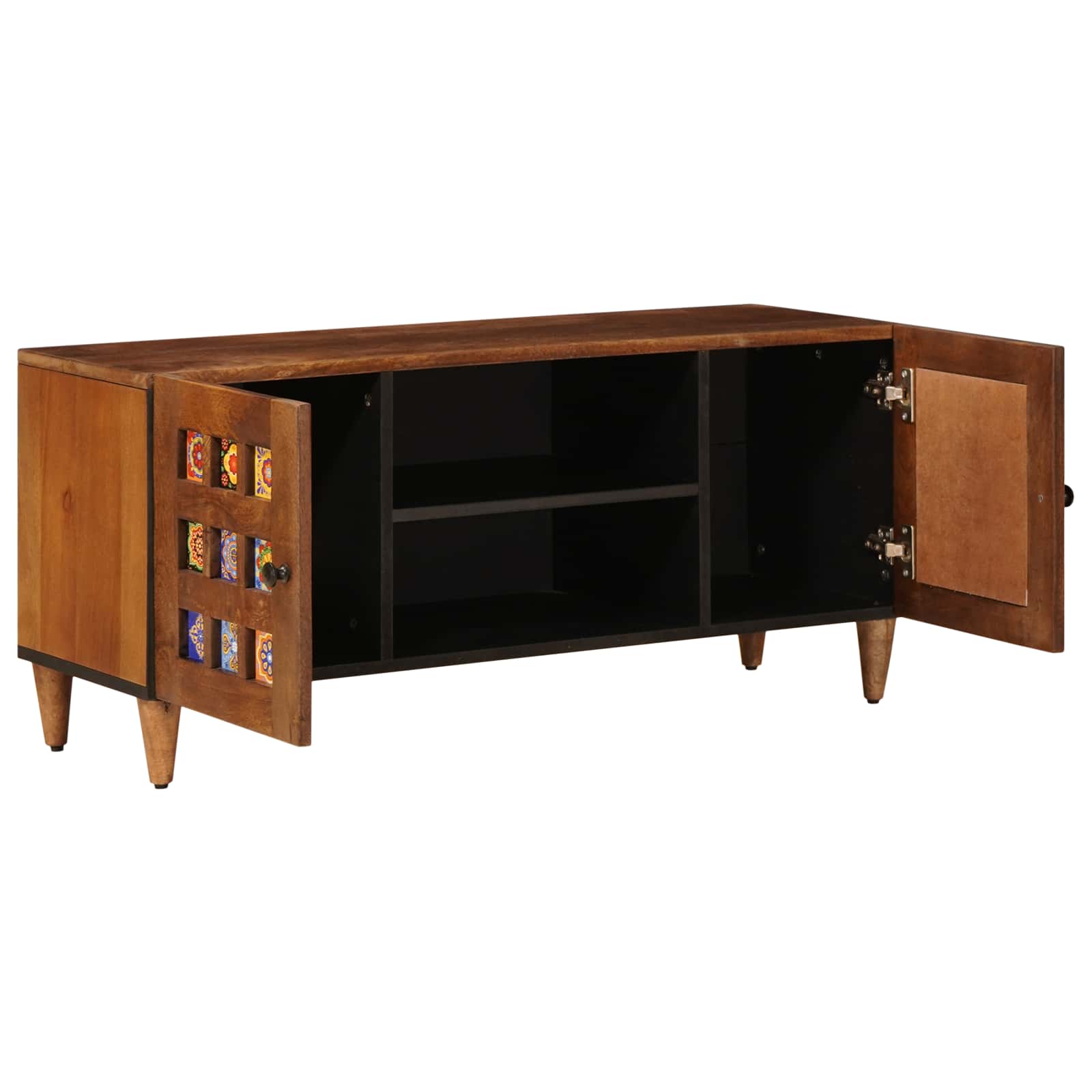 Meuble TV Noyer 105 x 33,5 x 46 cm Bois de mangue massif - XIOS