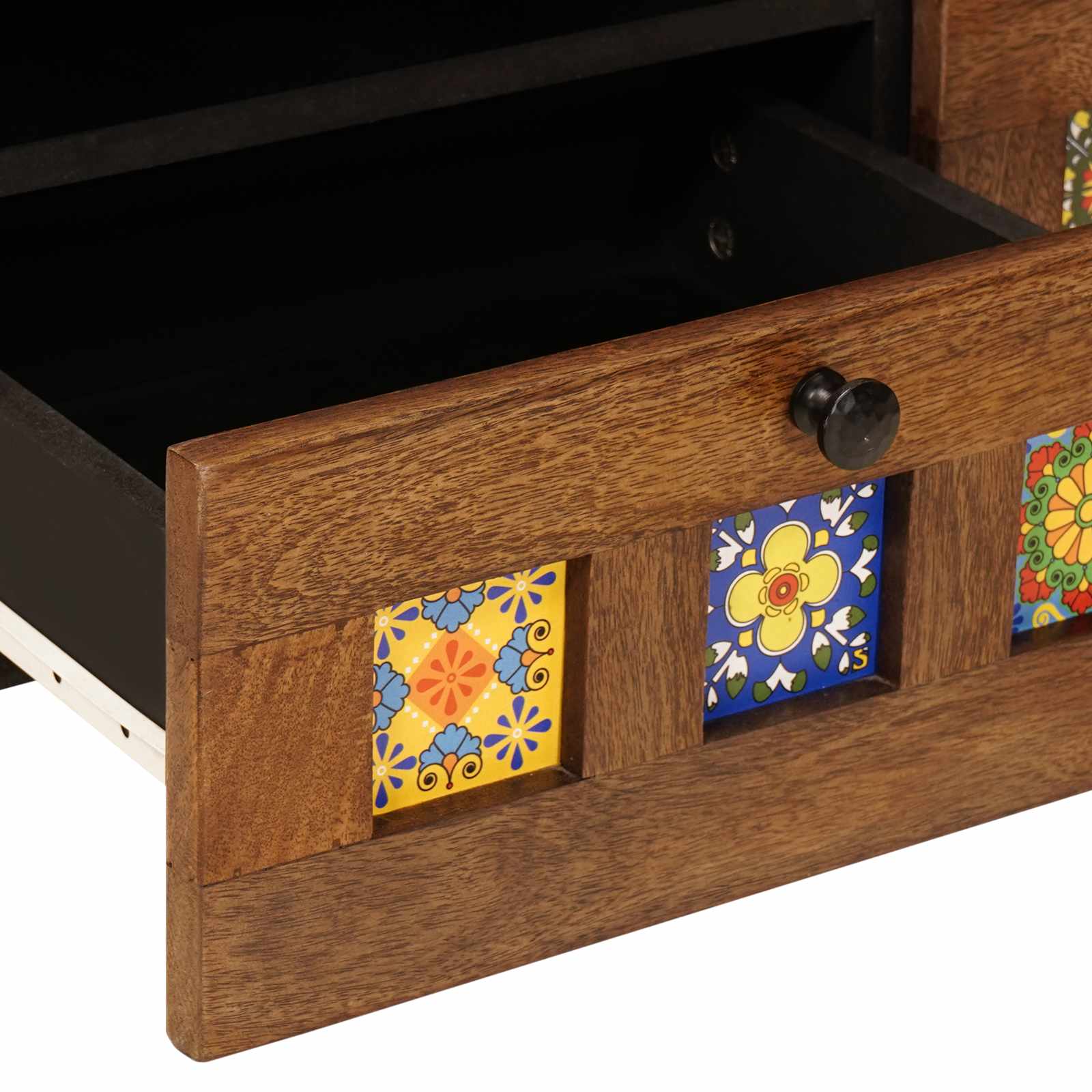Meuble TV Noyer 70 x 33 x 46 cm Bois de mangue massif - XIOS