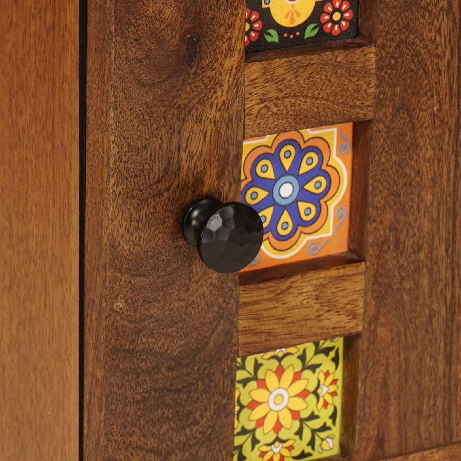 Cabinet de chevet Marron 50 x 33 x 60 cm Bois de mangue massif - XIOS