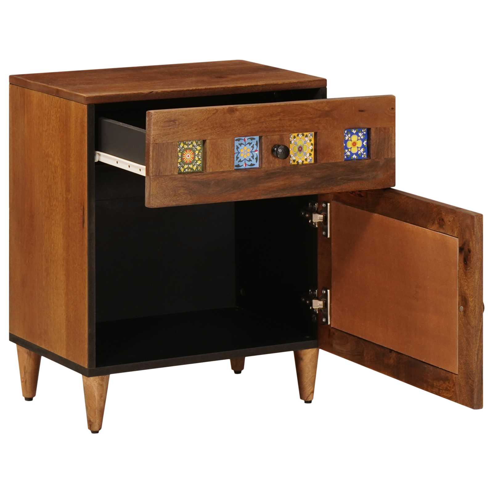 Cabinet de chevet Marron 50 x 33 x 60 cm Bois de mangue massif - XIOS