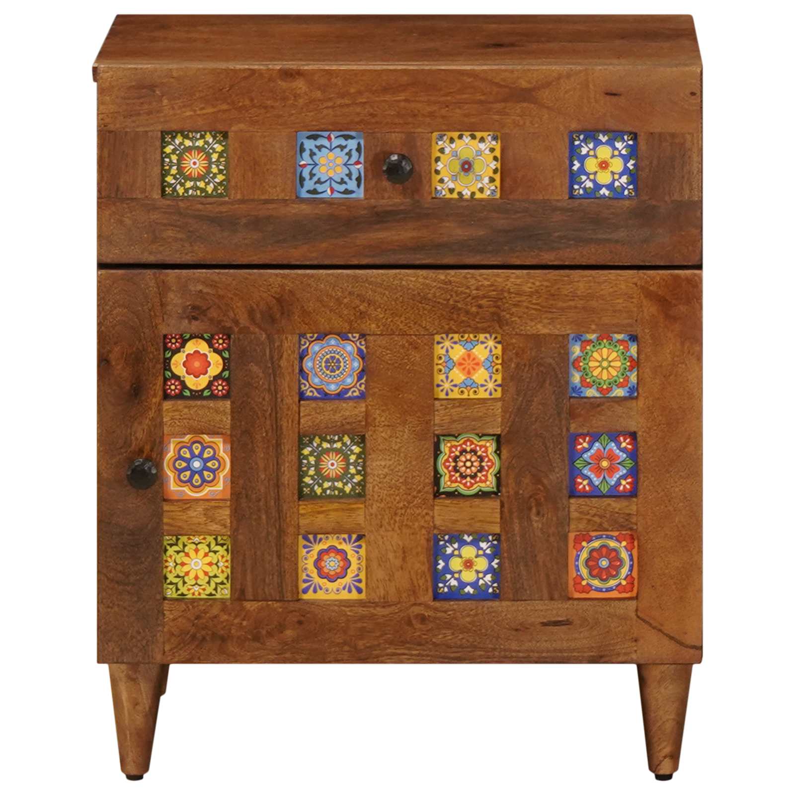 Cabinet de chevet Marron 50 x 33 x 60 cm Bois de mangue massif - XIOS