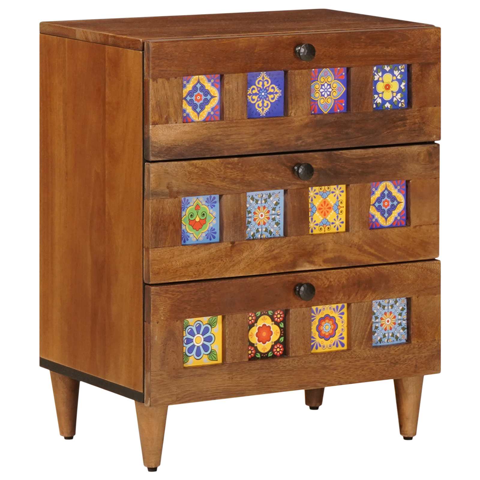 Cabinet de chevet Marron 50 x 33 x 60 cm Bois de mangue massif - XIOS