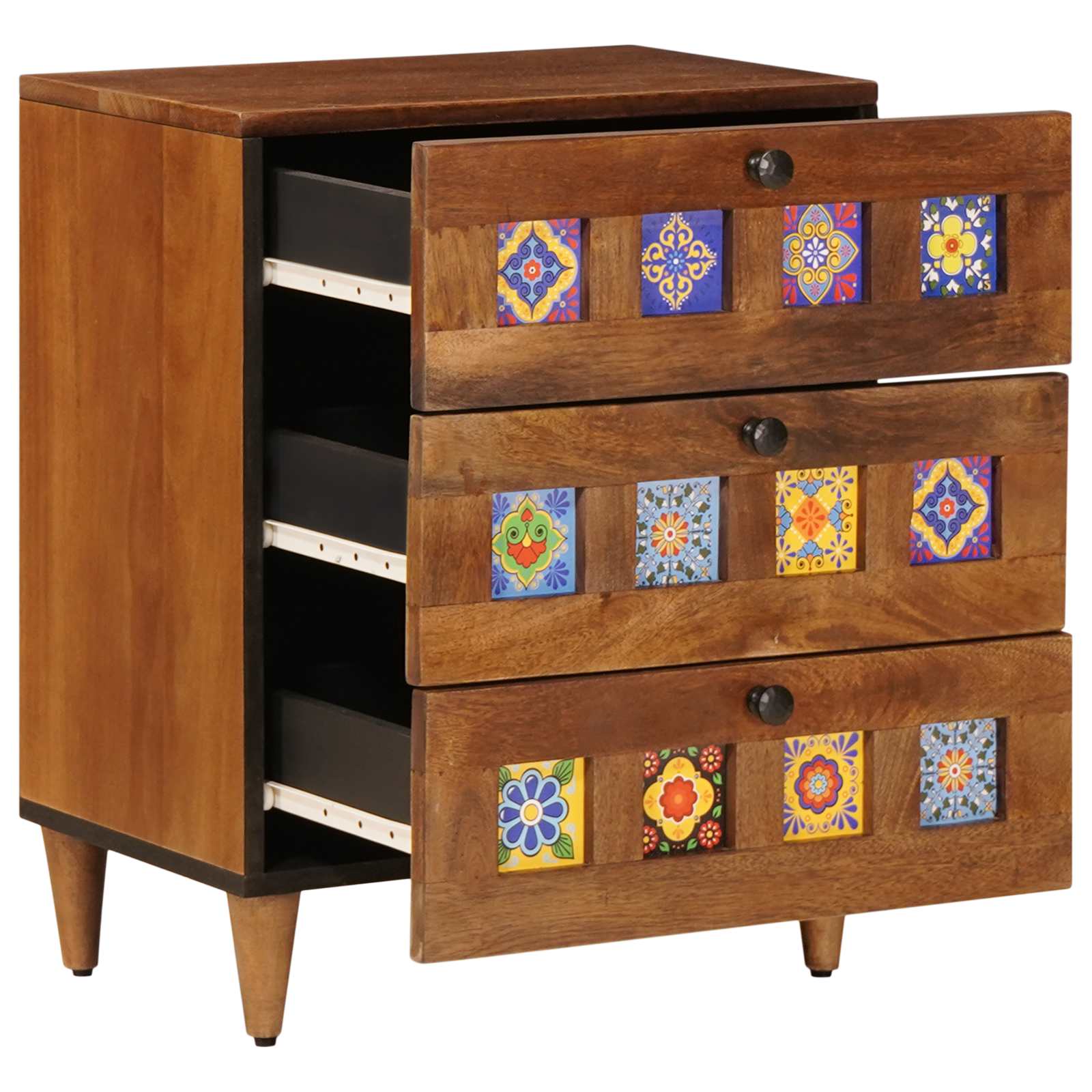 Cabinet de chevet Marron 50 x 33 x 60 cm Bois de mangue massif - XIOS