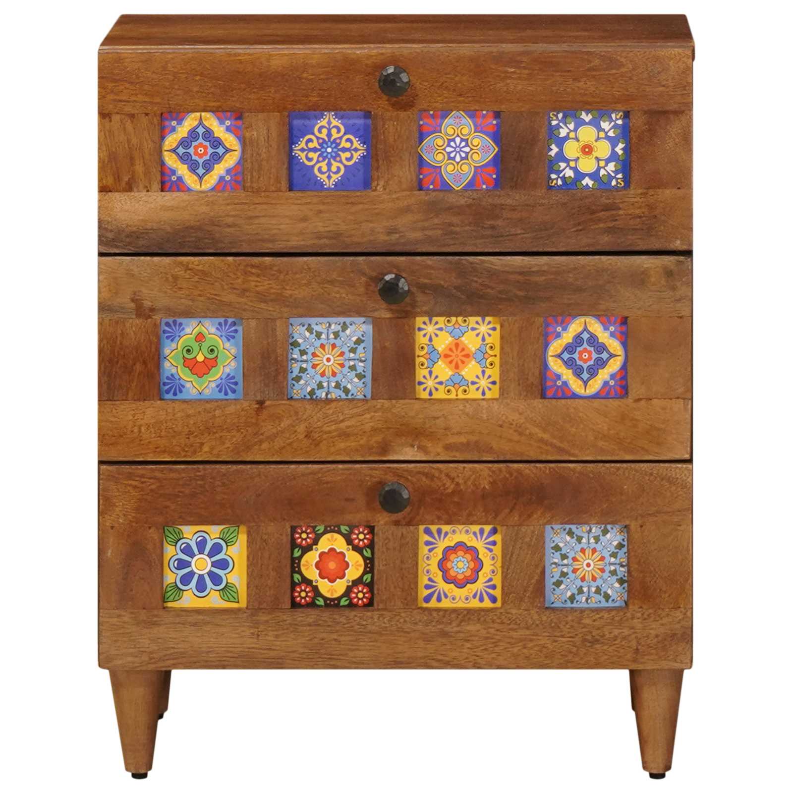 Cabinet de chevet Marron 50 x 33 x 60 cm Bois de mangue massif - XIOS