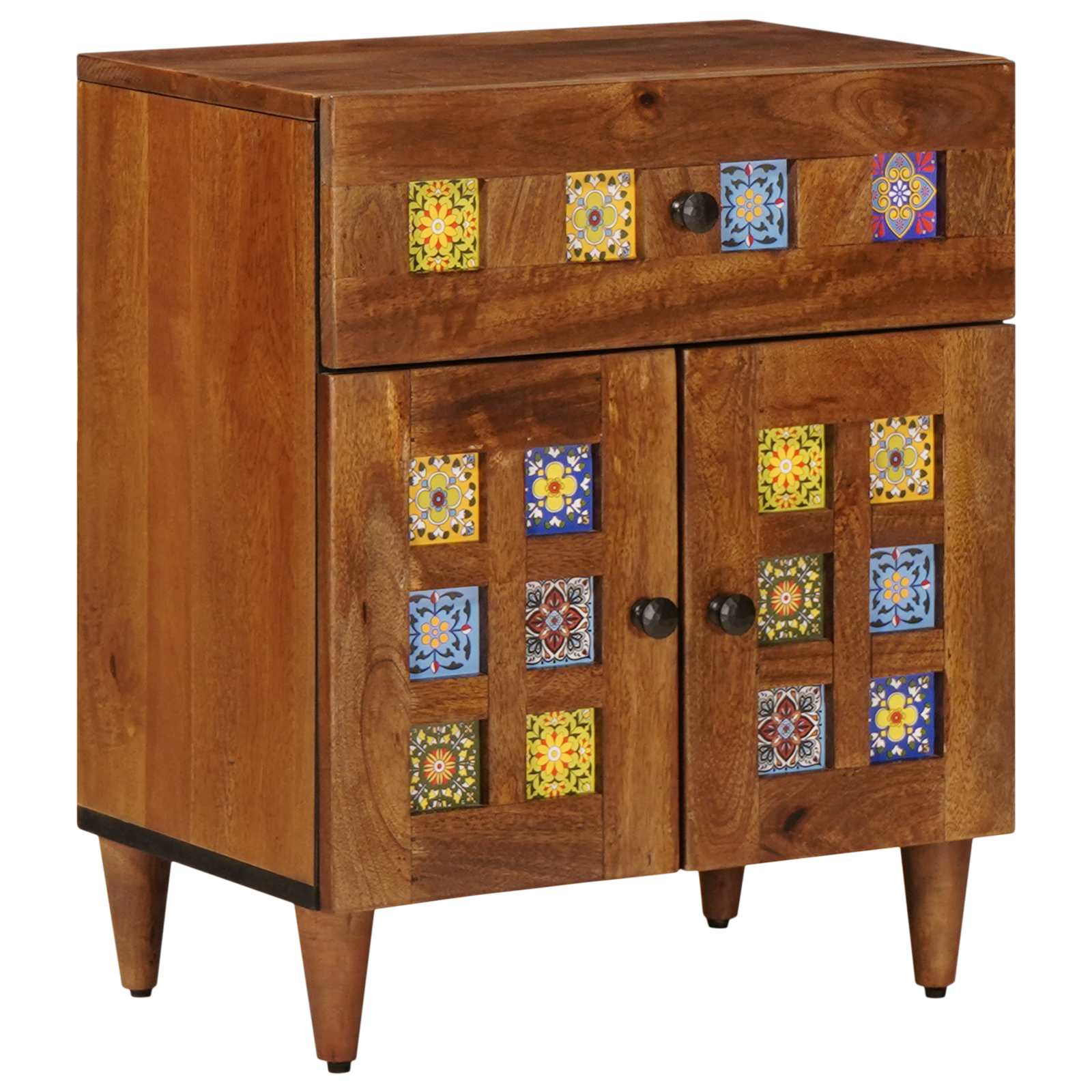 Cabinet de chevet Marron 50 x 33 x 60 cm Bois de mangue massif - XIOS
