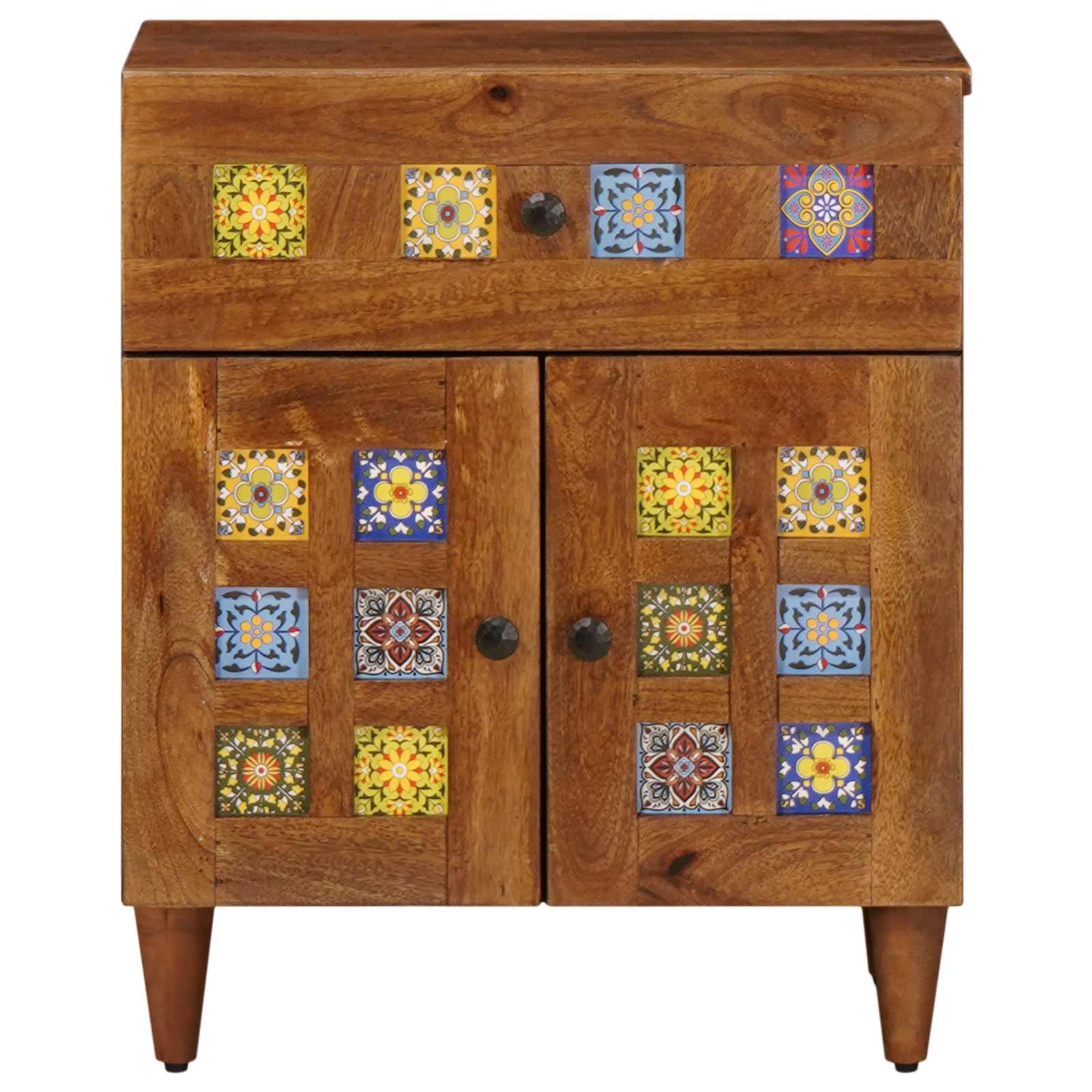 Cabinet de chevet Marron 50 x 33 x 60 cm Bois de mangue massif - XIOS