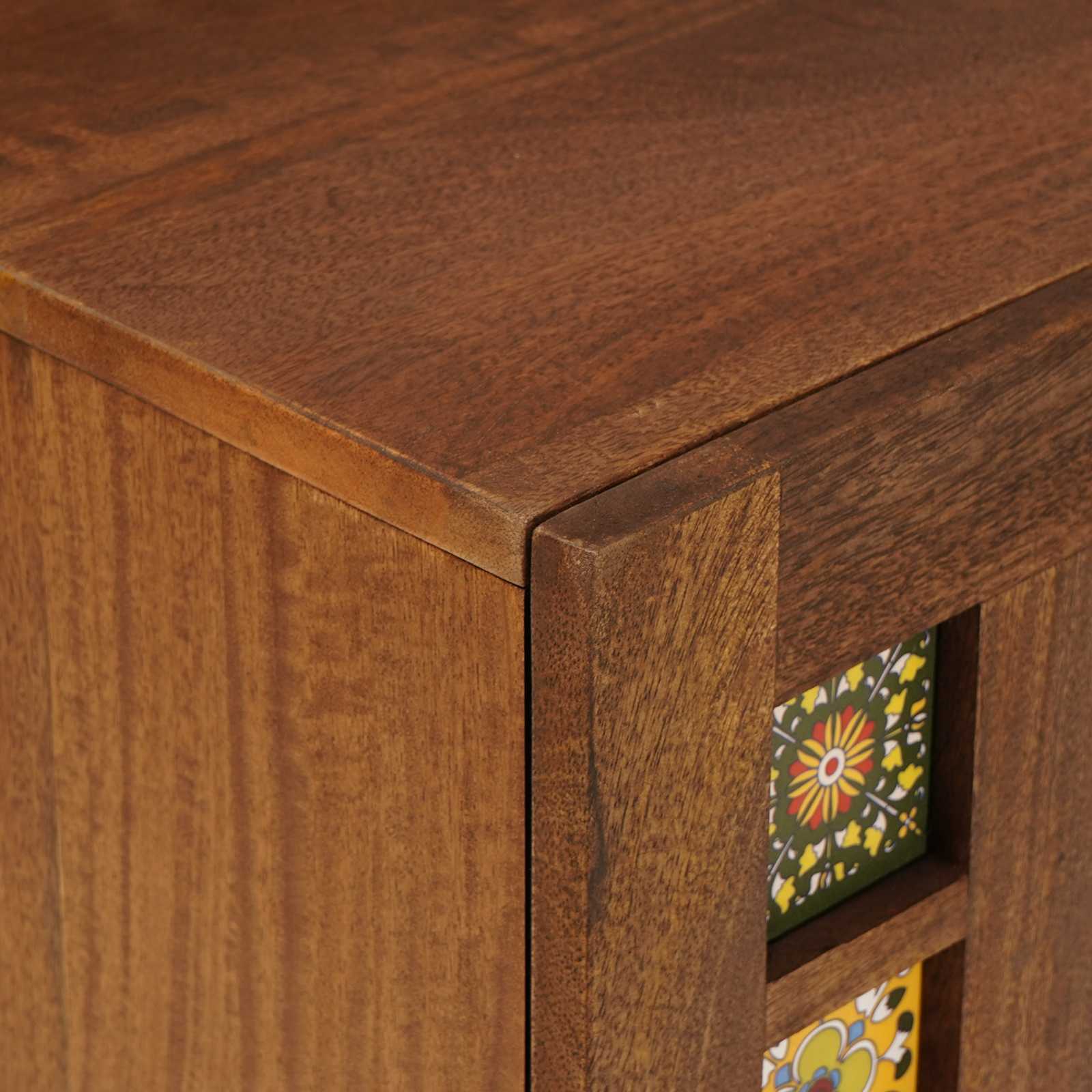 Meuble TV Noyer 105 x 33 x 46 cm Bois de mangue massif - XIOS