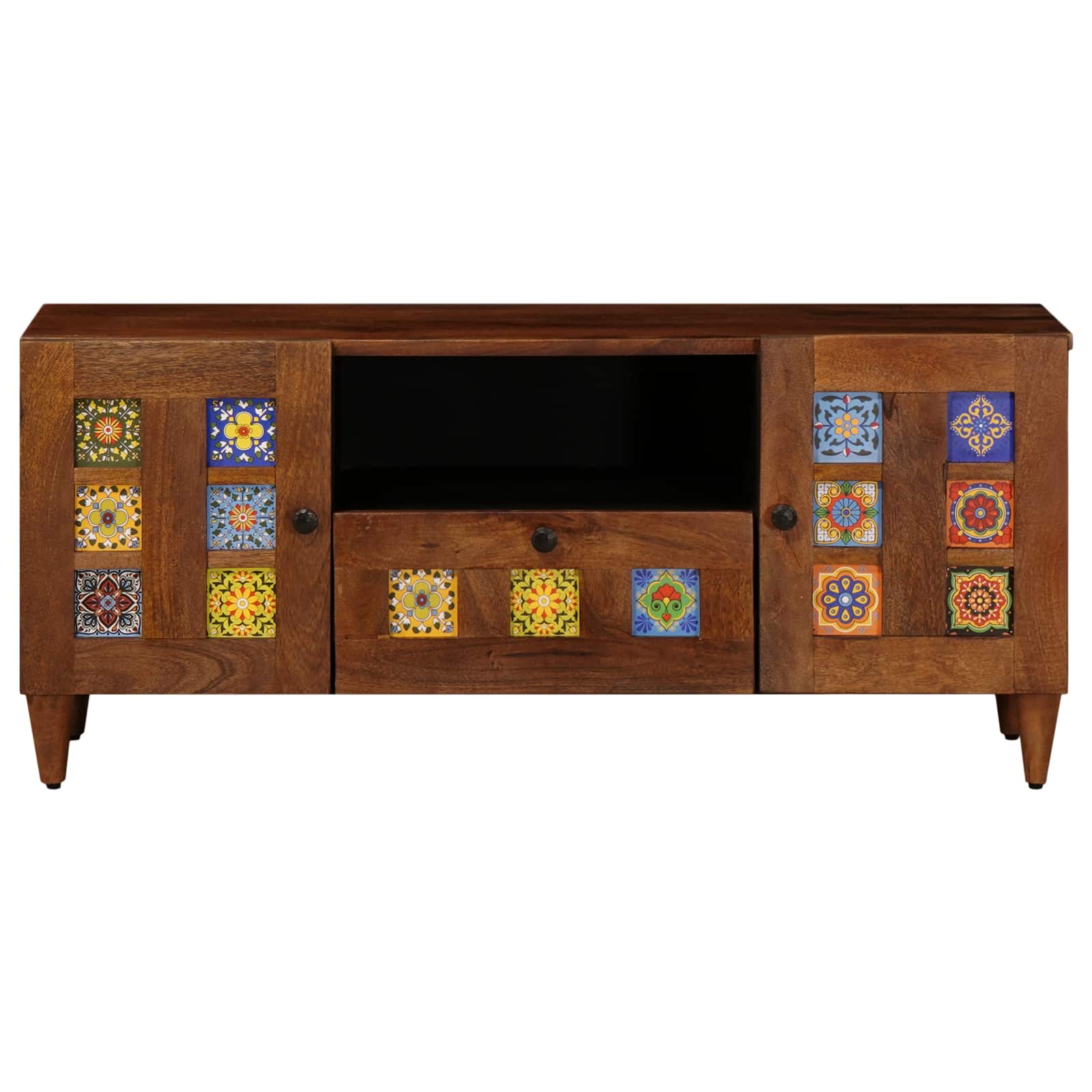 Meuble TV Noyer 105 x 33 x 46 cm Bois de mangue massif - XIOS