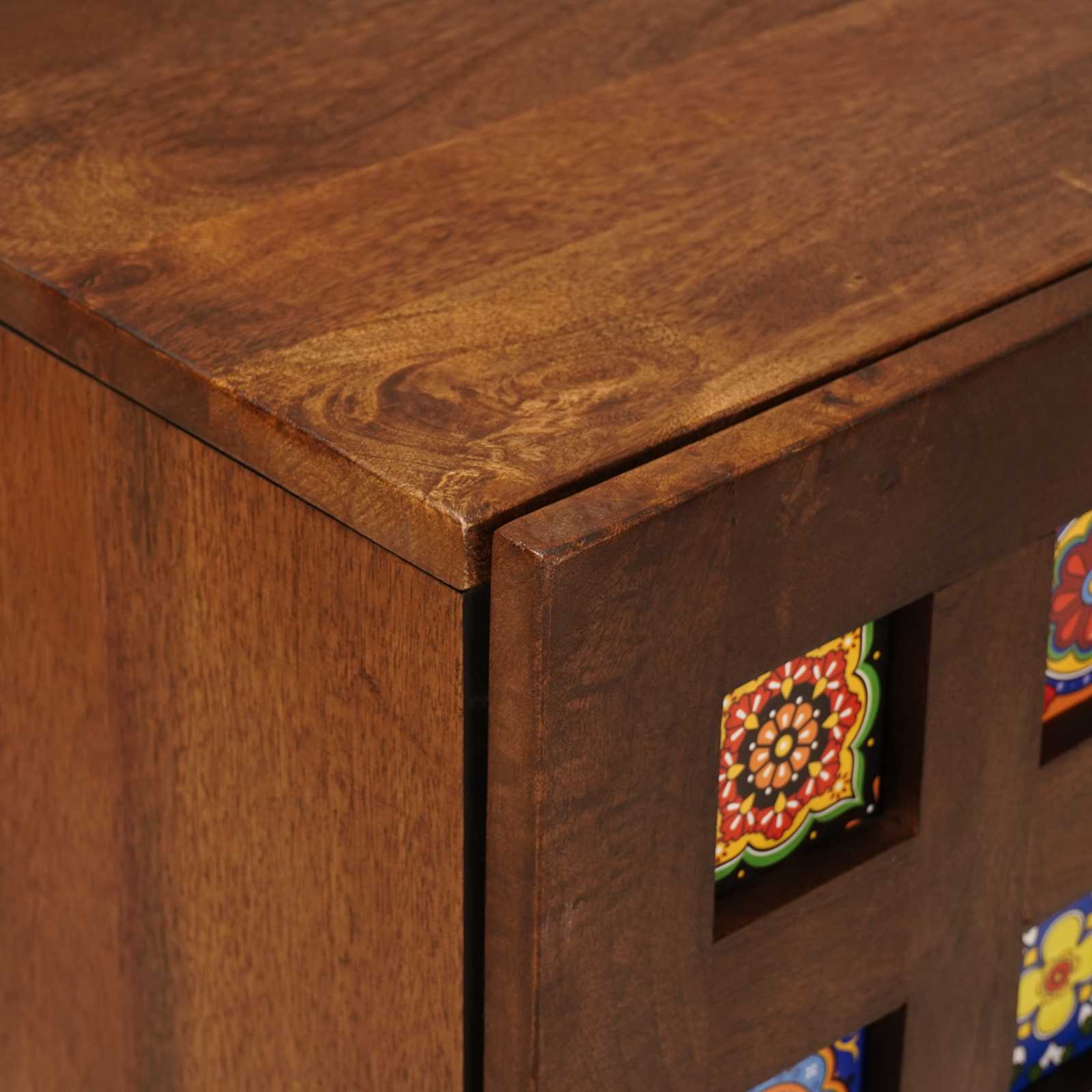 Buffet avec porte Noyer 40 x 33 x 75 cm Bois de mangue massif - XIOS