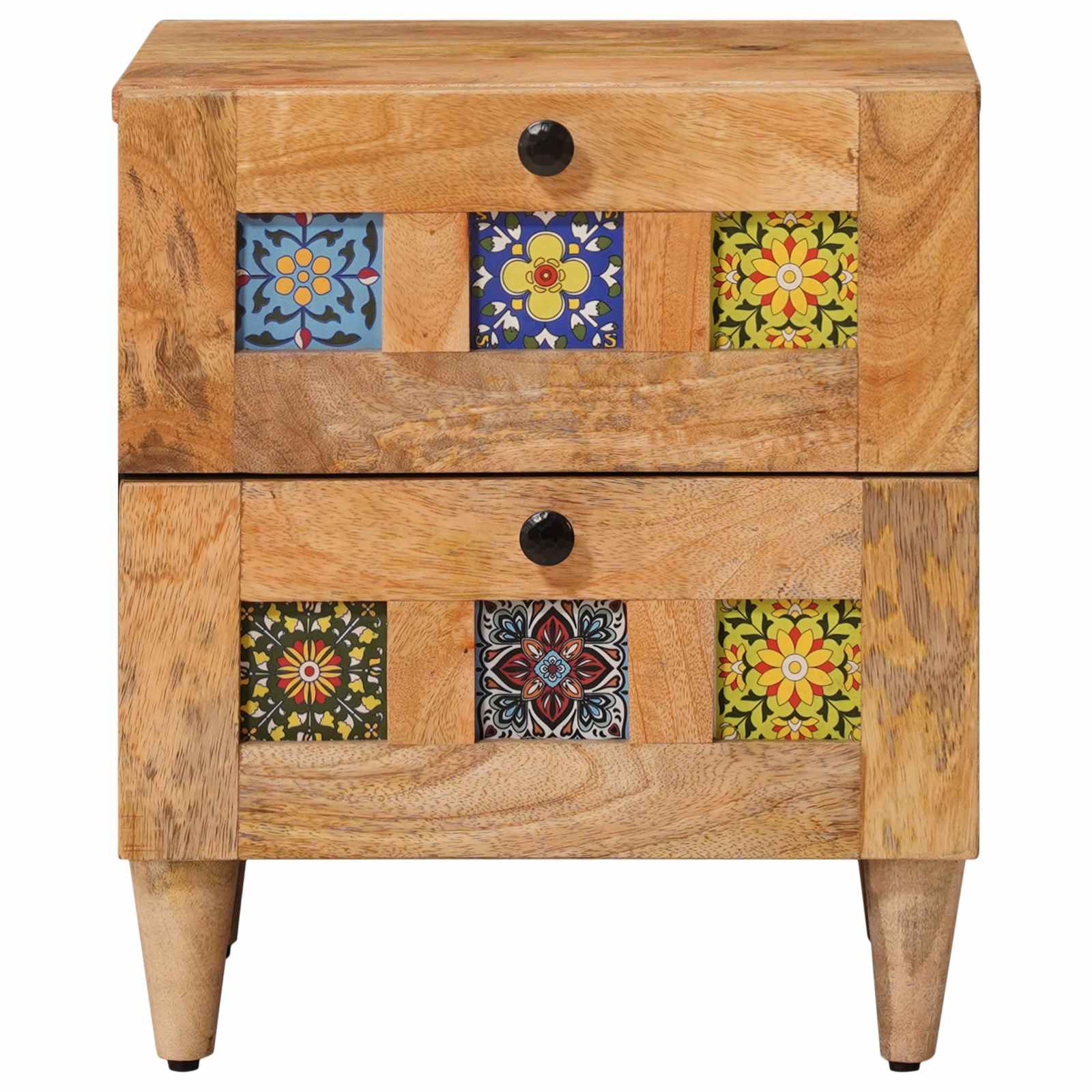 Cabinet de chevet avec tiroir 2 pcs Naturel 40 x 33,5 x 46 cm - XIOS