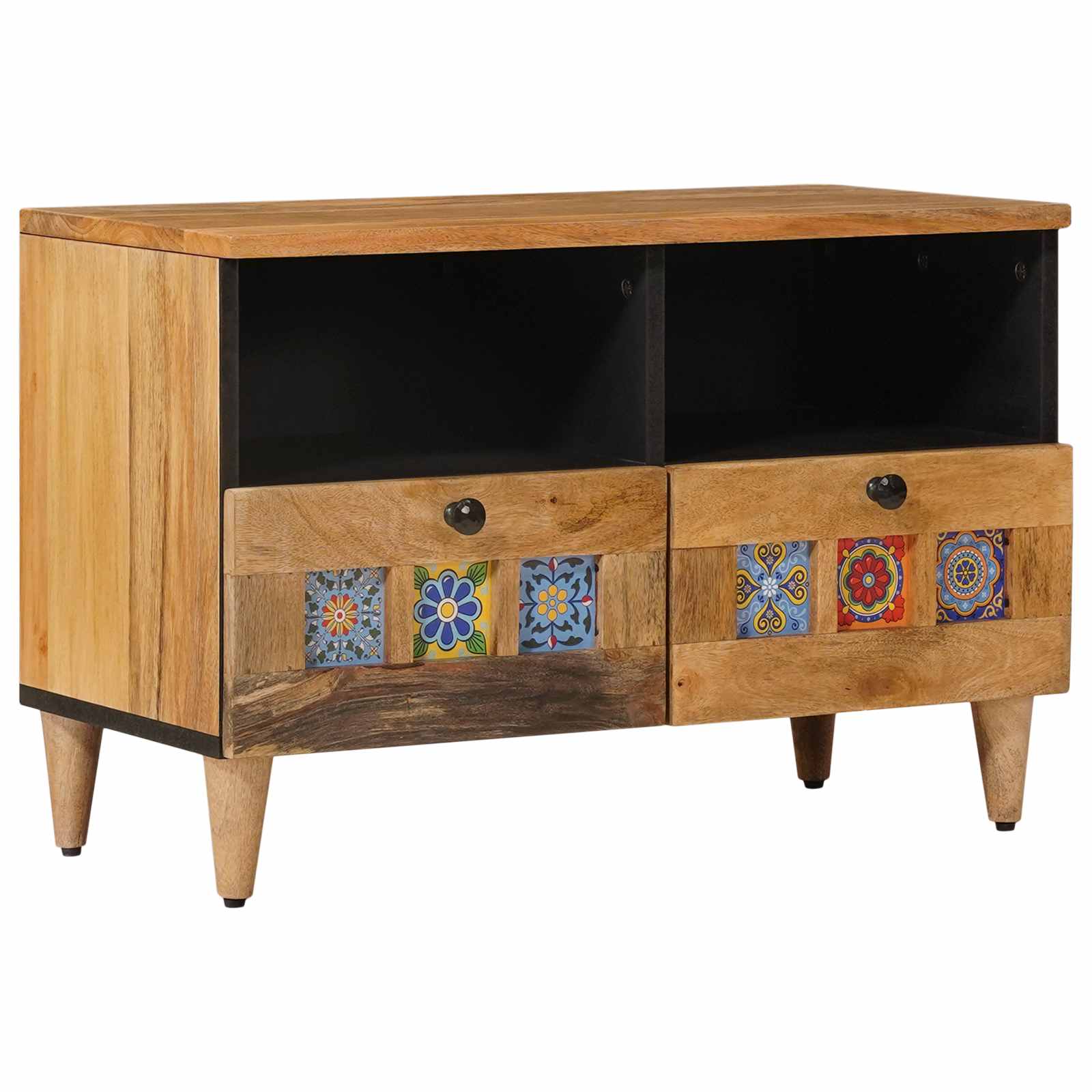 Meuble TV Naturel 70 x 33 x 46 cm Bois de mangue massif - XIOS