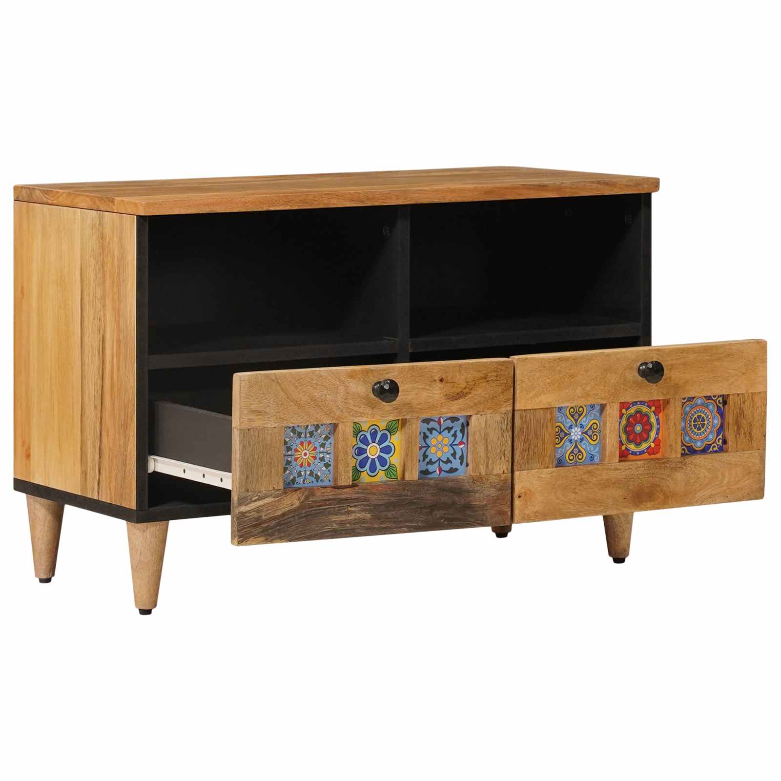 Meuble TV Naturel 70 x 33 x 46 cm Bois de mangue massif - XIOS