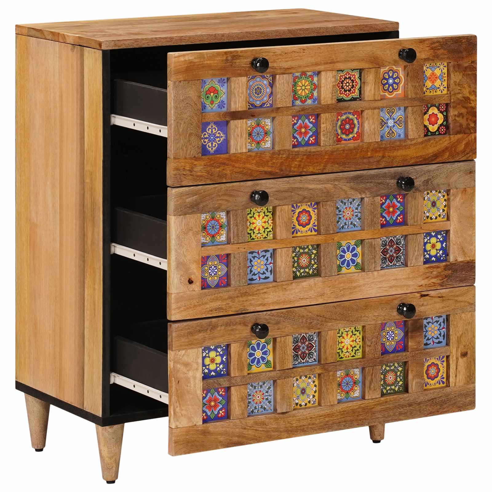 Buffet Naturel 60 x 33 x 75 cm Bois de mangue massif - XIOS