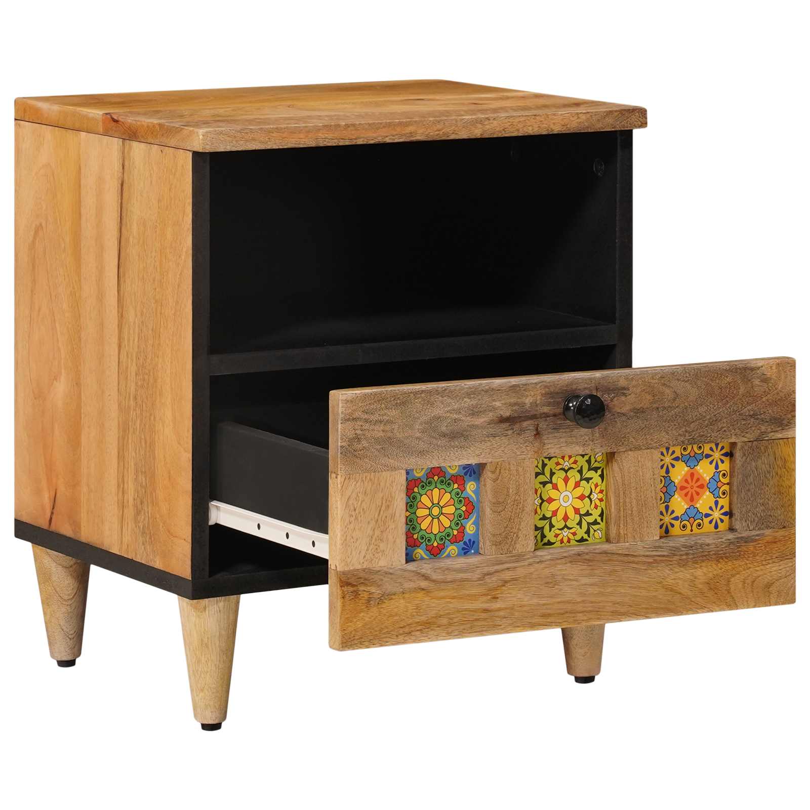 Cabinet de chevet Naturel 40 x 33 x 46 cm Bois de mangue massif - XIOS