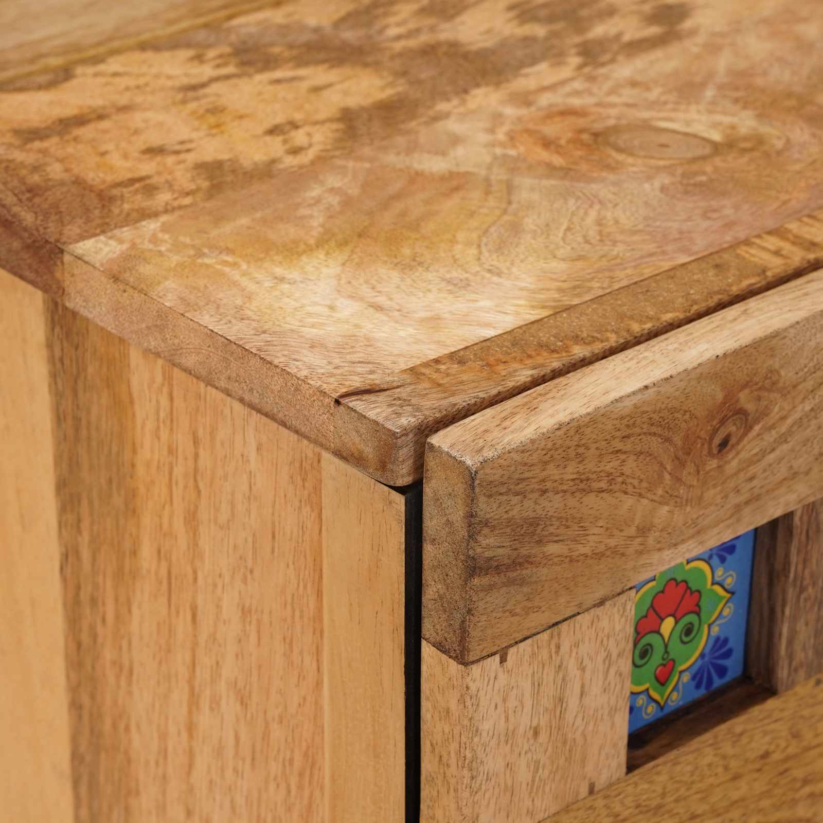 Cabinet de chevet Naturel 50 x 33 x 60 cm Bois de mangue massif - XIOS