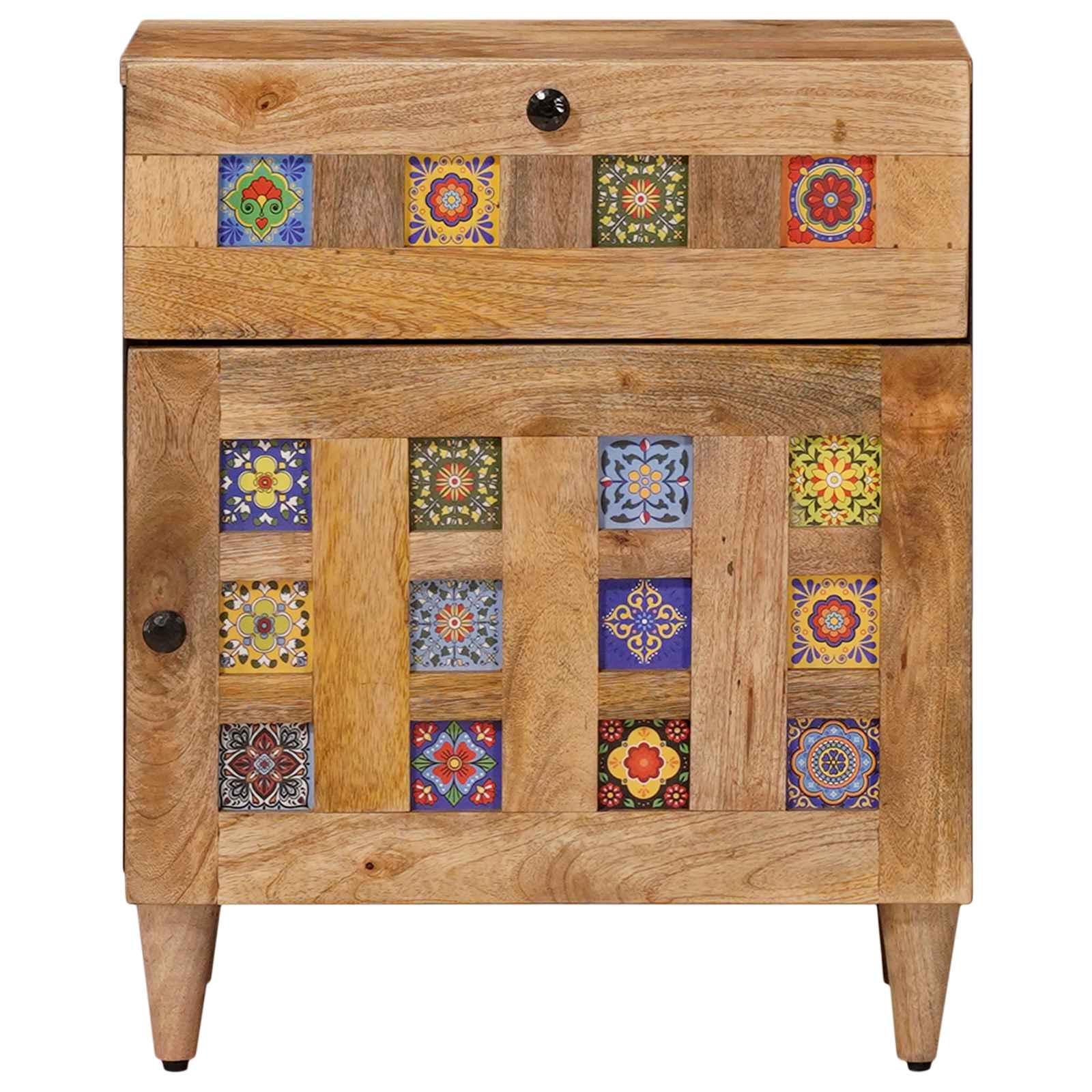 Cabinet de chevet Naturel 50 x 33 x 60 cm Bois de mangue massif - XIOS