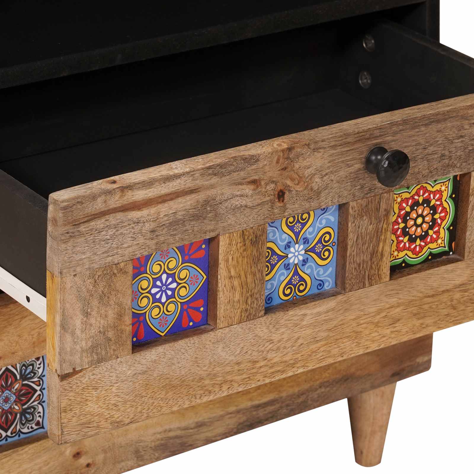 Cabinet de chevet Naturel 50 x 33 x 62 cm Bois de mangue massif - XIOS